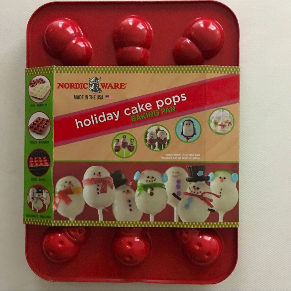 Nordic Ware Cake Pop Pan Snowman Christmas Mold New